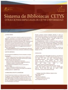 Sistema de Bibliotecas CETYS. Colecciones especiales de Cetys Universidad