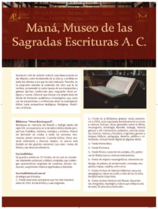 Maná, Museo de las Sagradas Escrituras A.C. 