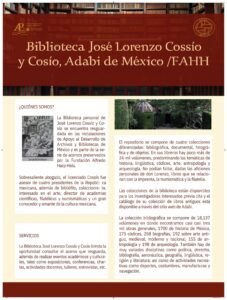Biblioteca José Lorenzo Cossío y Cosío, Adabi de México /FAHH